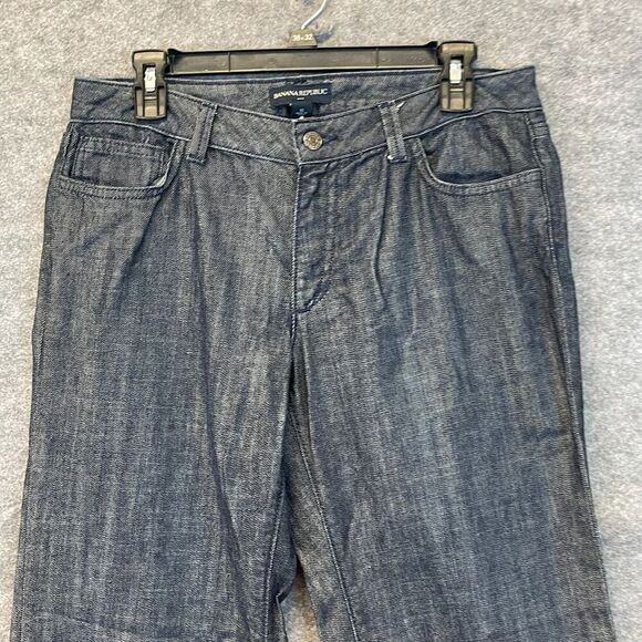 BANANA REPUBLIC Pants Women’s Size 10 Blue Stretch Classic Trousers Wide Leg - Picture 2 of 14